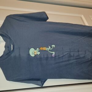 Blue T-Shirt with Cartoon Character Squidward Tentacles